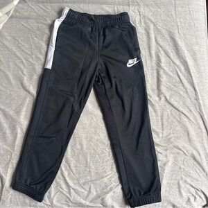Nike Kids Black Joggers with White Side Panel